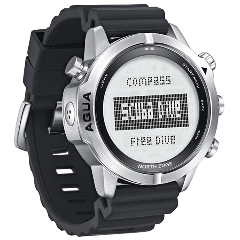North Edge AQUA Silver Silicone strap Side