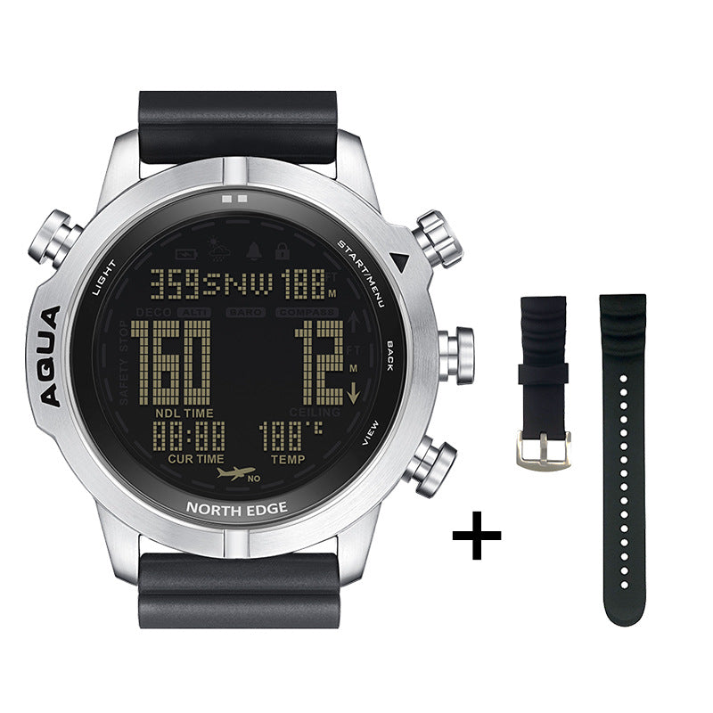 North Edge AQUA Black+Black Silicone Strap
