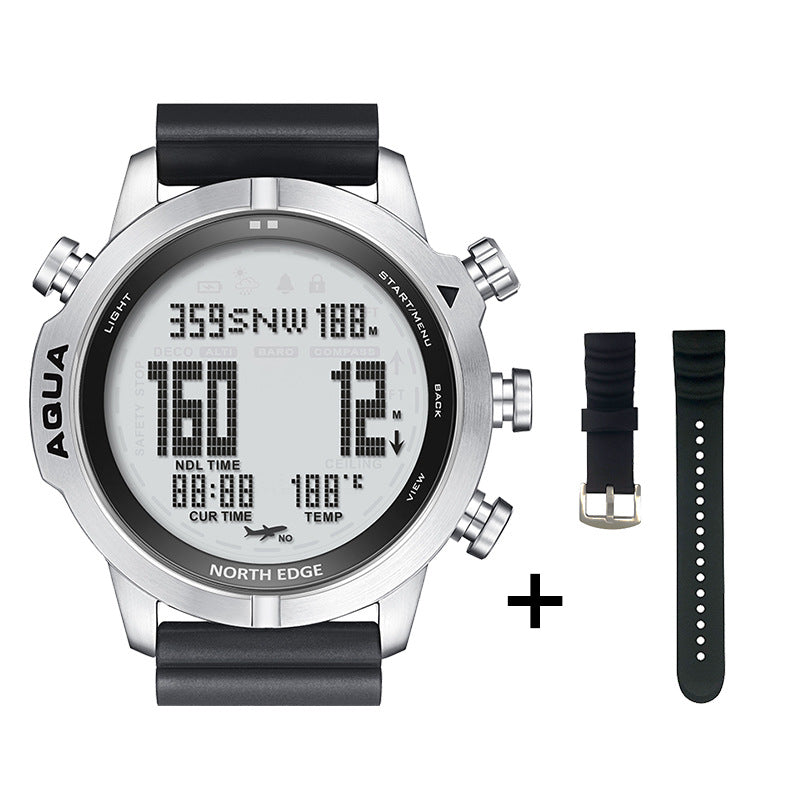 North Edge AQUA + Black Silicone Strap