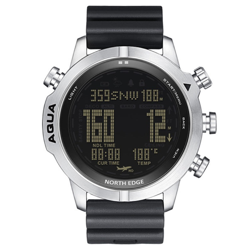 North Edge AQUA Black Silicone strap Front
