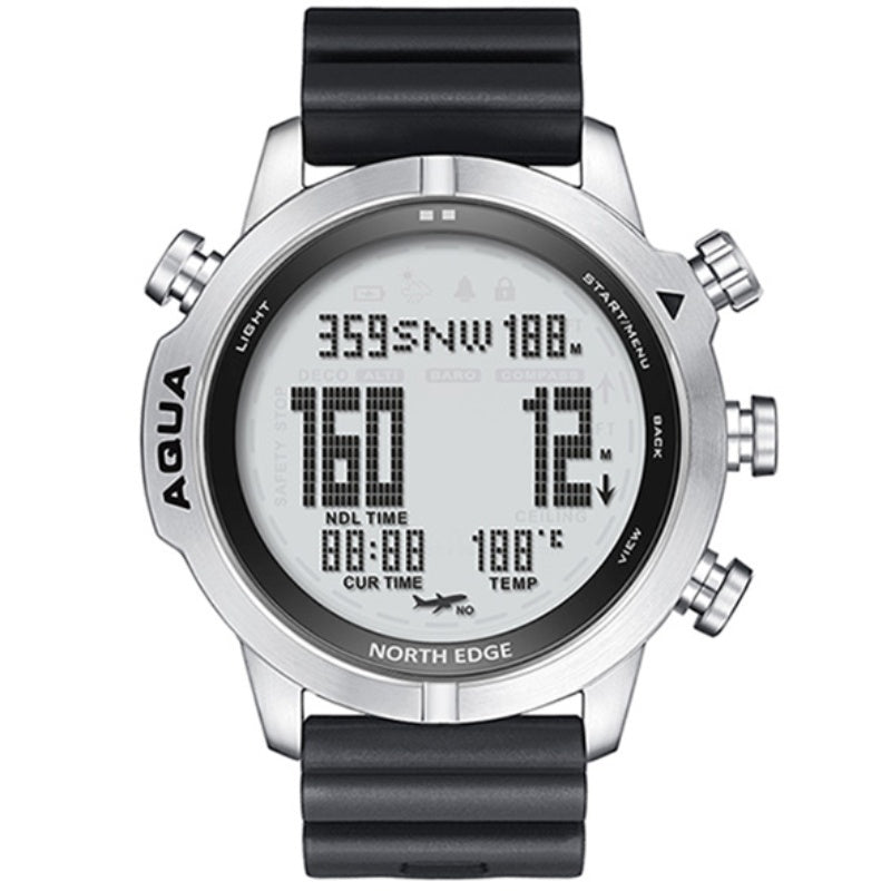 North Edge AQUA Silver Silicone strap Front