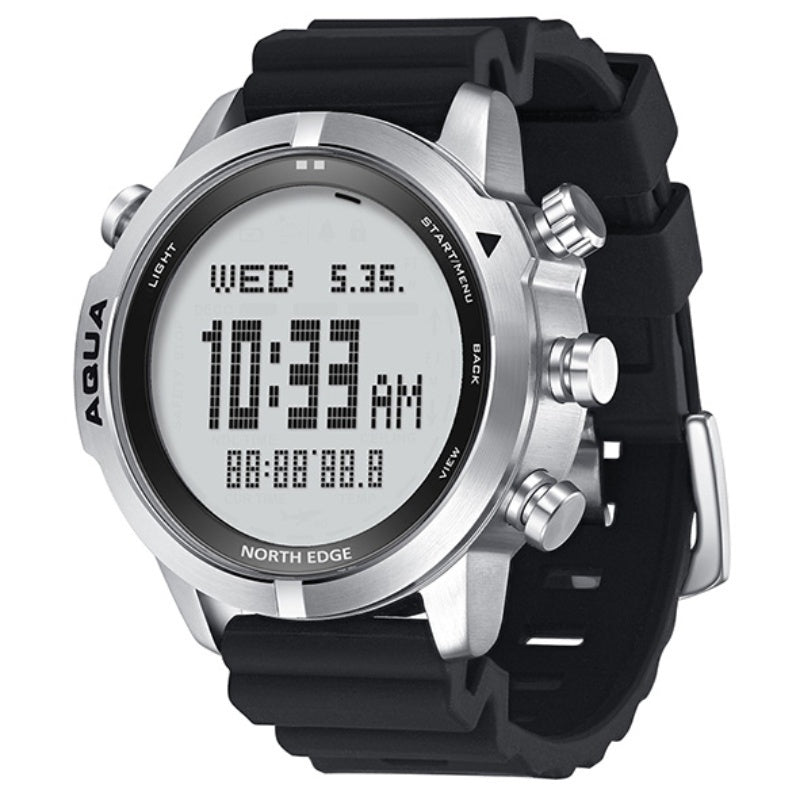 North Edge AQUA Silver Silicone strap Side