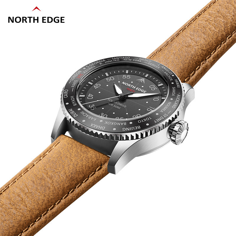 North Edge MACH Brown Dial Front