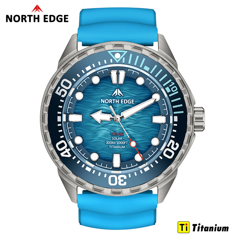 クロノ　TNR-84 TideFinder North Edge TRITON-TI Solar-Powered Dive Watch | 300m Water