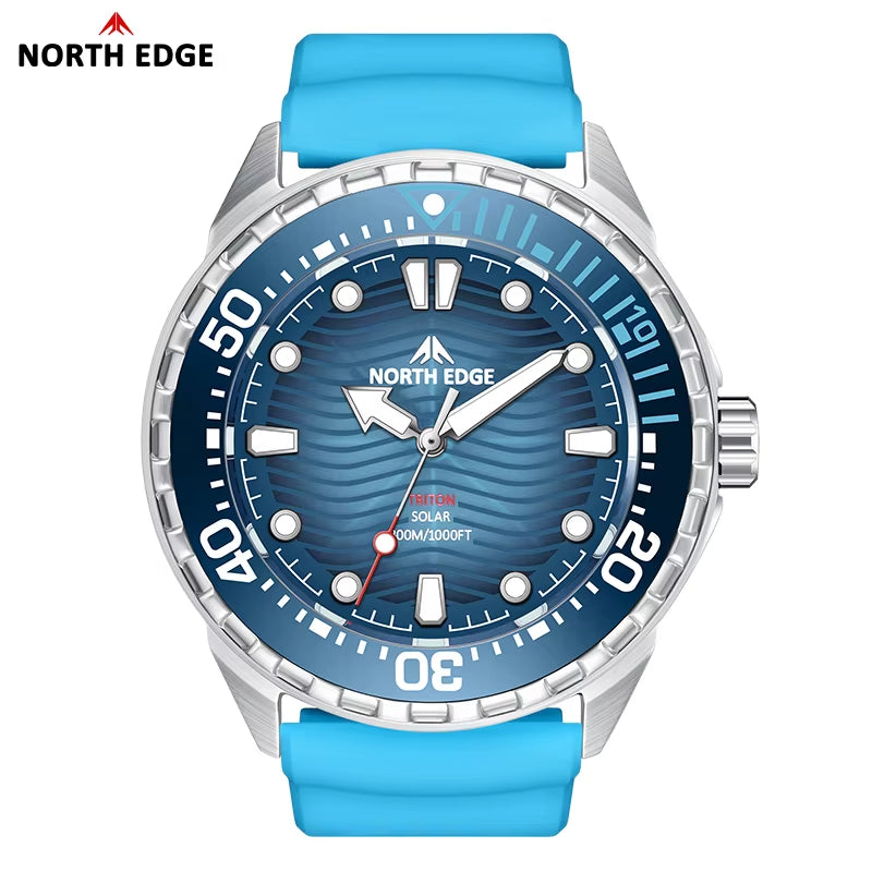 North Edge TRITON Solar Diving Watch|Long Battery Life|Water