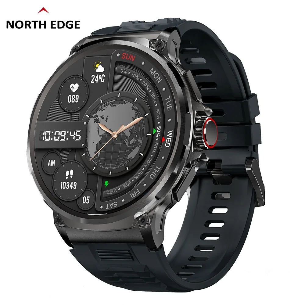 North Edge V69 Men's Fitness Smartwatch – Heart Rate Monitoring | 50m Waterproof | Health Tracker