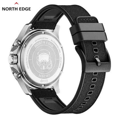 North Edge MACH 2 Men's Stainless Steel Quartz Watch | 50m Water Resistant | Comfortable Nylon Strap