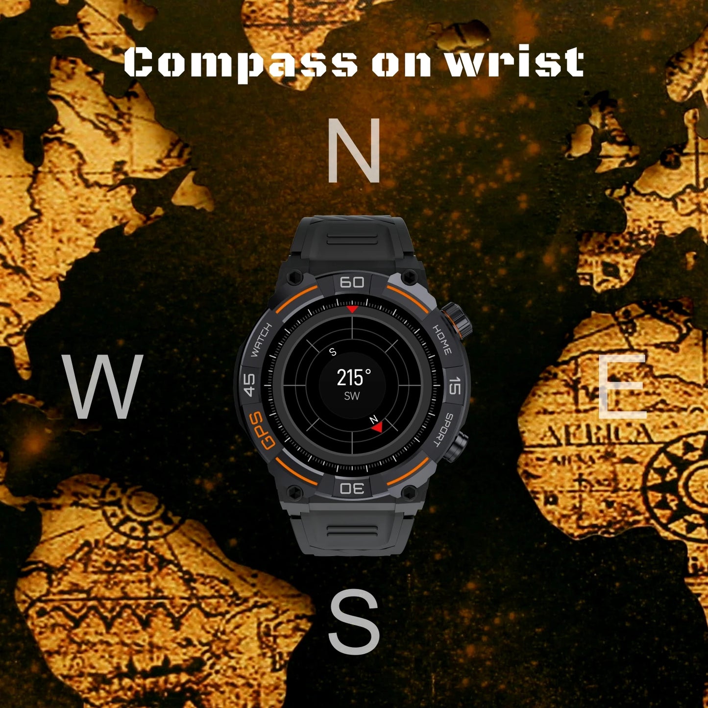 North Edge GPS Men's Waterproof Sport Watch - Dual Experience of Health Monitoring & Navigation