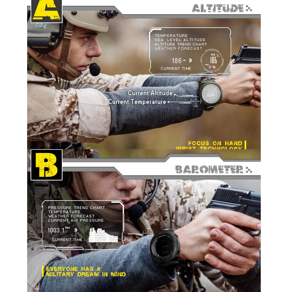 North Edge APACHE 3 Tactical Military Watch – Rugged and Waterproof Digital Sports Timepiece