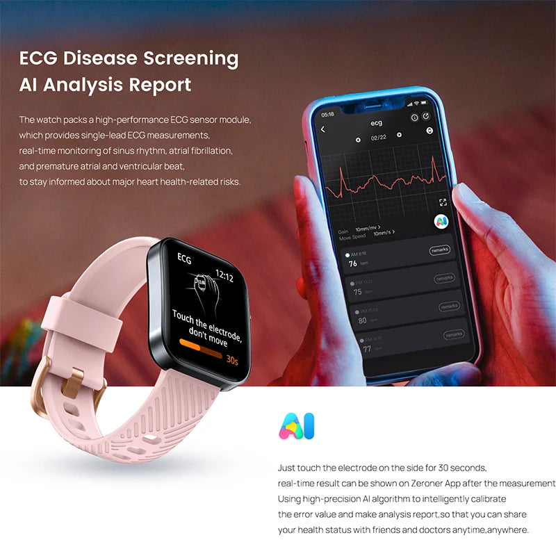 North Edge ECG Smartwatch – Advanced Heart Monitoring & Health Tracking