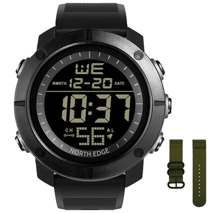 North Edge TANK Men's Digital Watch – Waterproof Adventure Companion with Multi-Functional Features