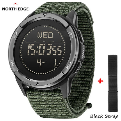 North Edge ALPS Men’s Carbon Fiber Digital Watch – High-Performance Shockproof and Waterproof Design