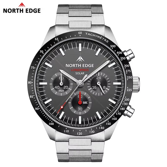 North Edge LONGWINGS Solar Sport Watch – Quartz, 5Bar Water Resistance & Luminous Hands