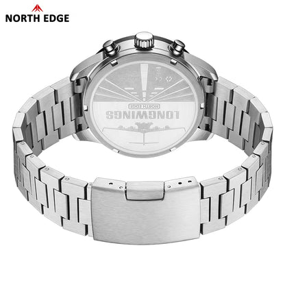 North Edge LONGWINGS Solar Sport Watch – Quartz, 5Bar Water Resistance & Luminous Hands