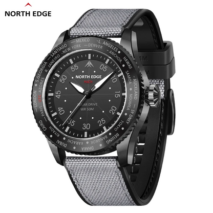 North Edge MACH 2024 Men's Solar Quartz Watch - Waterproof & Durable Design