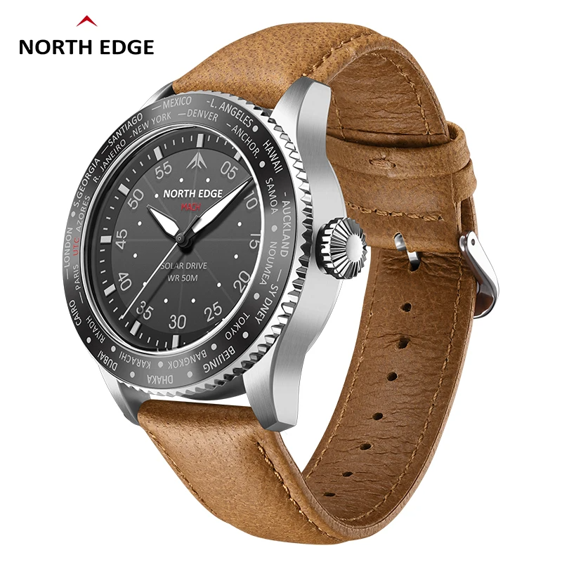 North Edge MACH 2024 Men's Solar Quartz Watch - Waterproof & Durable Design