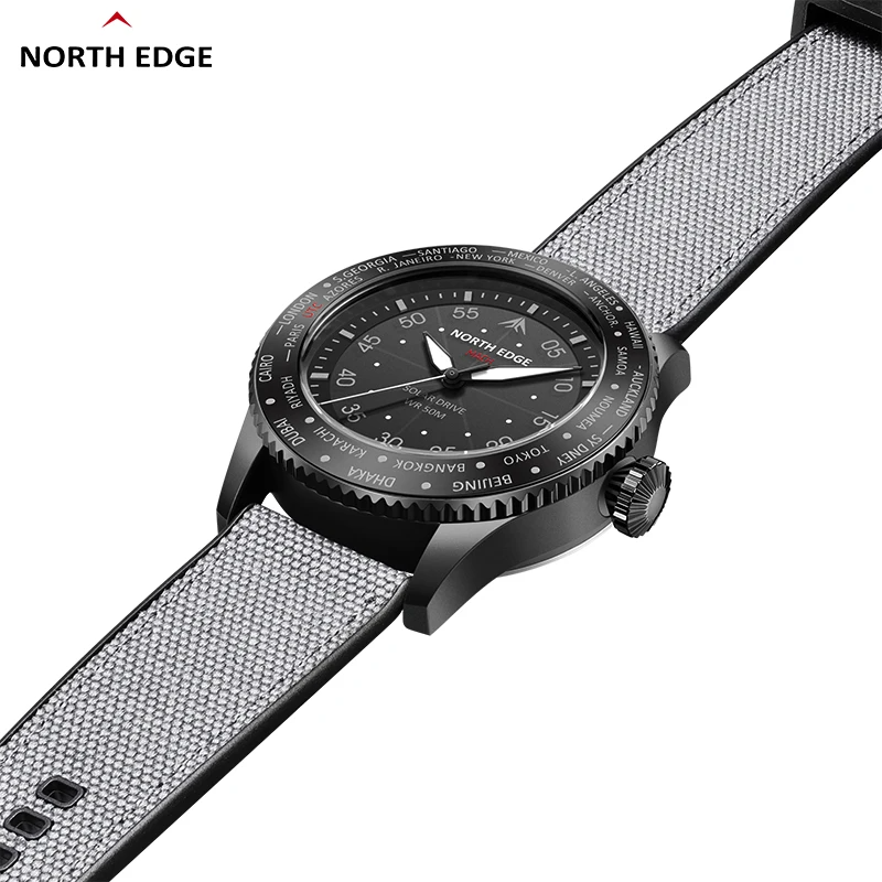 North Edge MACH 2024 Men's Solar Quartz Watch - Waterproof & Durable Design