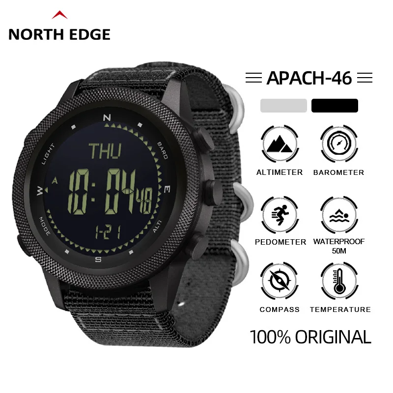 North Edge APACHE 46 Tactical Watch | High Performance | Waterproof ...