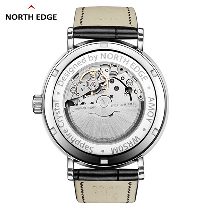 North Edge AMOY Classic Business Watch – Sapphire Crystal Automatic Mechanical Timepiece for Men