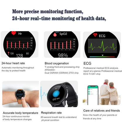 North Edge E101-2 Men's Smartwatch – ECG & Heart Rate Monitoring for Health Tracking