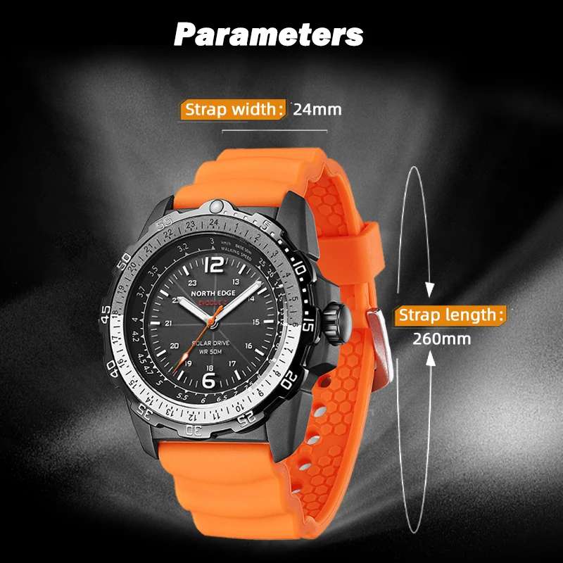 North Edge EVOQUE 2- High-Performance Men's Military Waterproof Smartwatch with Advanced Features