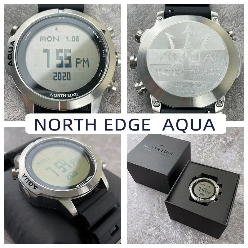 North Edge AQUA Diving Watch – Expert-Level 100M Waterproofing with Accurate Depth Measurement