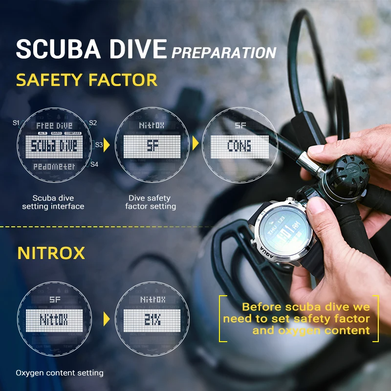 North Edge AQUA Diving Watch – Expert-Level 100M Waterproofing with Accurate Depth Measurement