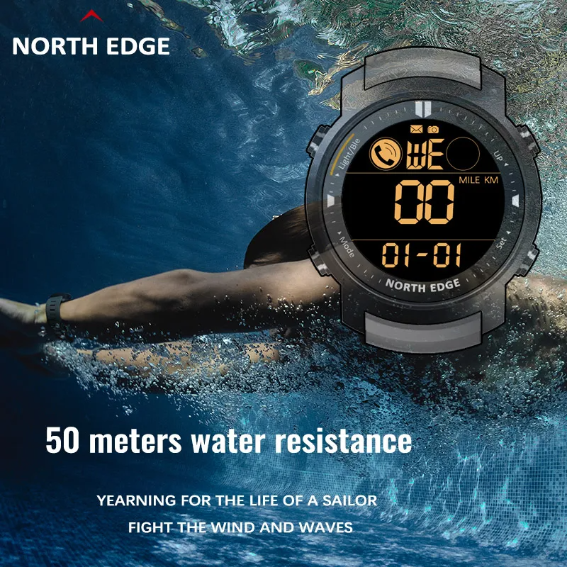 North Edge Laker – High-Performance Waterproof Smart Sports Watch with Heart Rate Monitoring