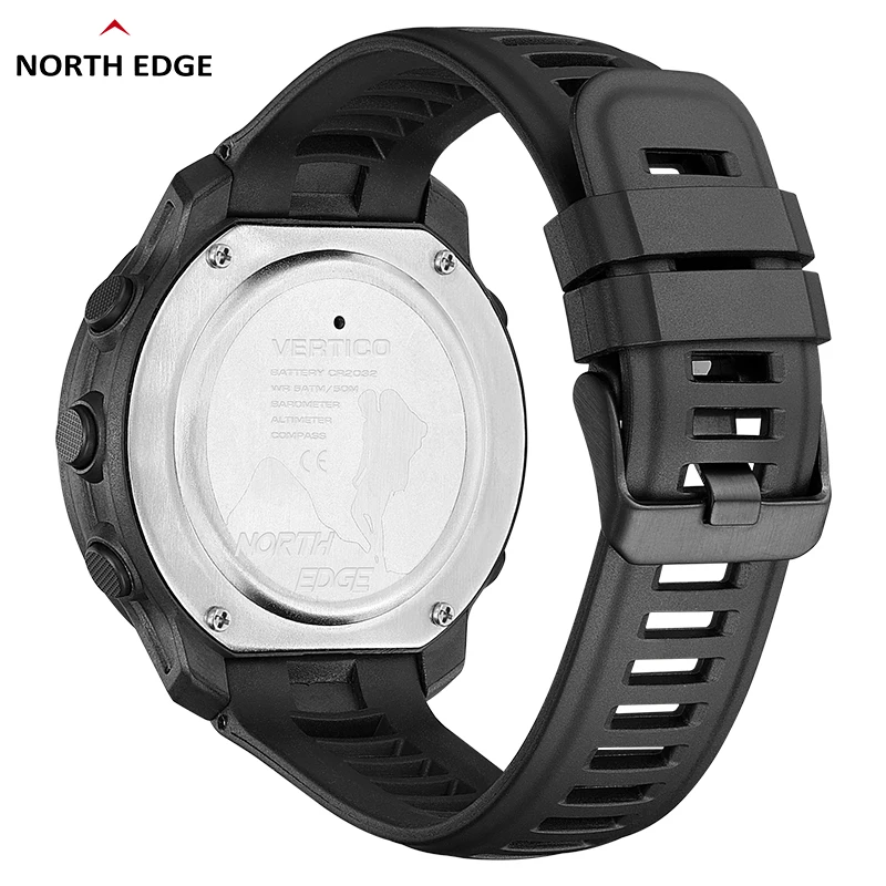 North Edge VERTICO Men's Multi-Function Carbon Fiber Sports Watch - 50m Water Resistant