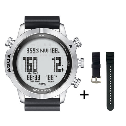North Edge AQUA + Black Silicone Strap