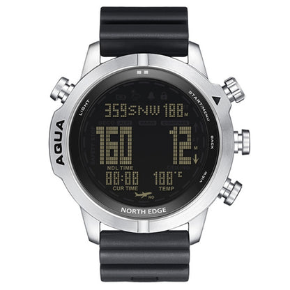 North Edge AQUA Black Silicone strap Front