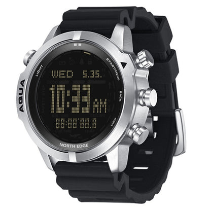North Edge AQUA Black Silicone strap Side