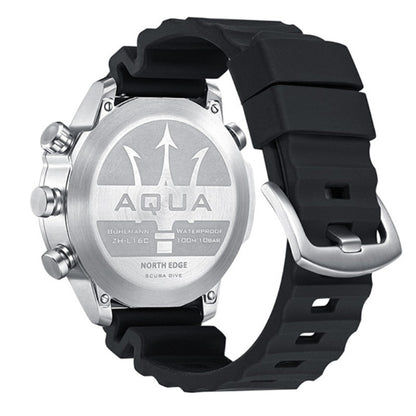 North Edge AQUA Silver Silicone strap Back