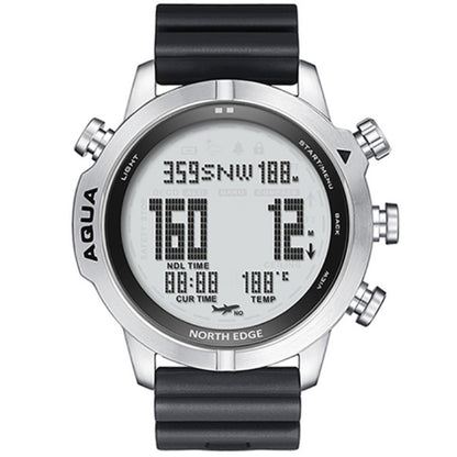 North Edge AQUA Silver Silicone strap Front