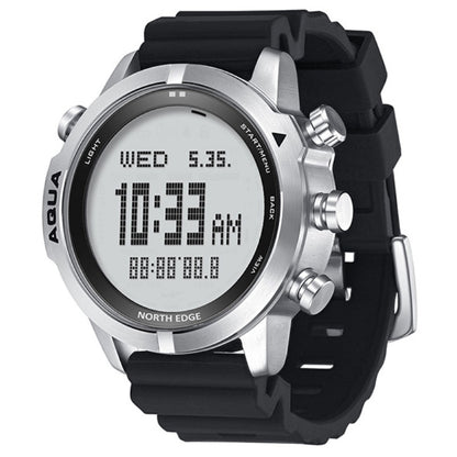 North Edge AQUA Silver Silicone strap Side