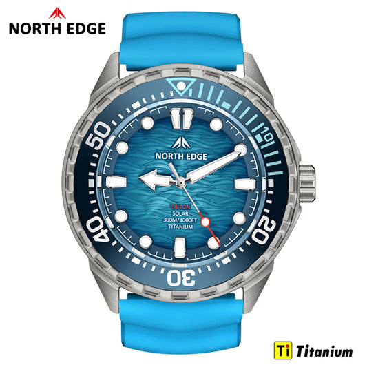 North Edge TRITON-TI Titanium Blue Strap Front