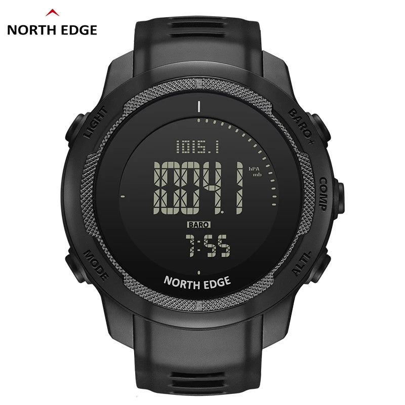 North Edge VERTICO Men's Multi-Function Carbon Fiber Sports Watch - 50m Water Resistant