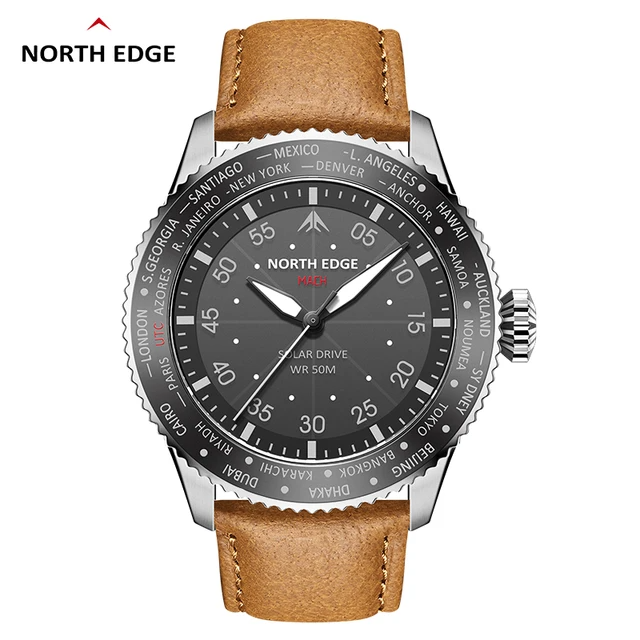 North Edge MACH 2024 Men's Solar Quartz Watch - Waterproof & Durable Design