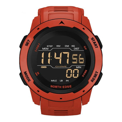 North Edge MARS Red – High-Performance Sports Watch with Heart Rate Monitor