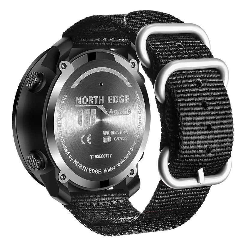 North Edge APACHE 3 Outdoor Smartwatch | Waterproof, Durable, Heart Rate Monitoring & Real-Time Notifications