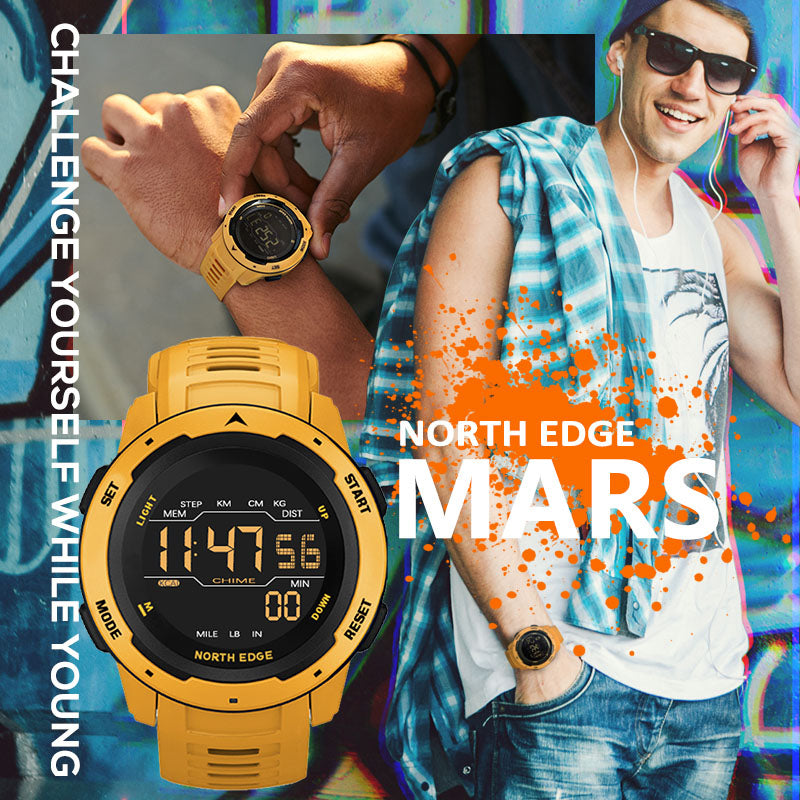 North Edge MARS Men's Digital Watch – High-Performance Waterproof Watch for Outdoor Activities