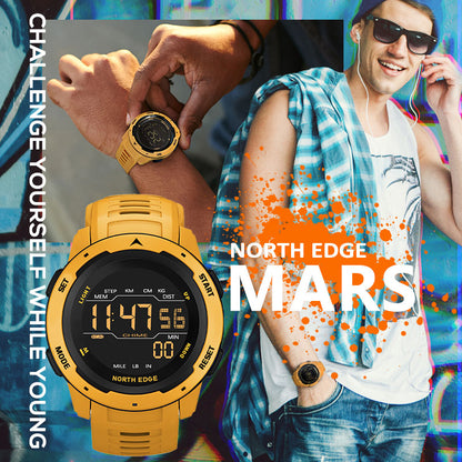 North Edge MARS Yellow - High-Performance Waterproof Sports Watch