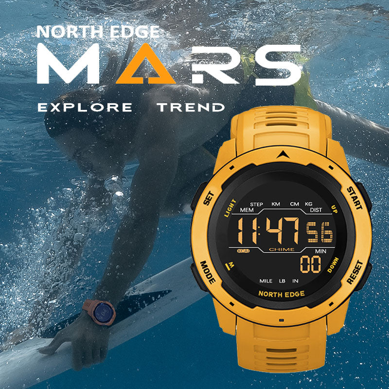 North Edge MARS Men's Digital Watch – High-Performance Waterproof Watch for Outdoor Activities