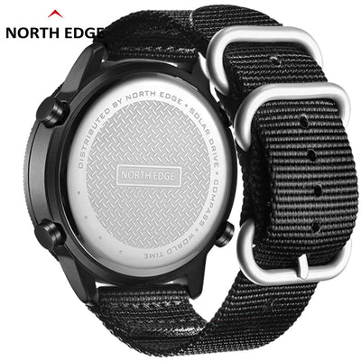 North Edge Evoque Men's Solar Power  Full Metal Smart Watch With Compass