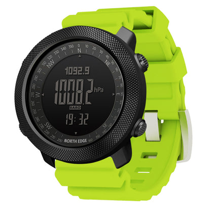 North Edge APACHE 3 Green – Rugged Tactical Watch with Green Silicone Strap